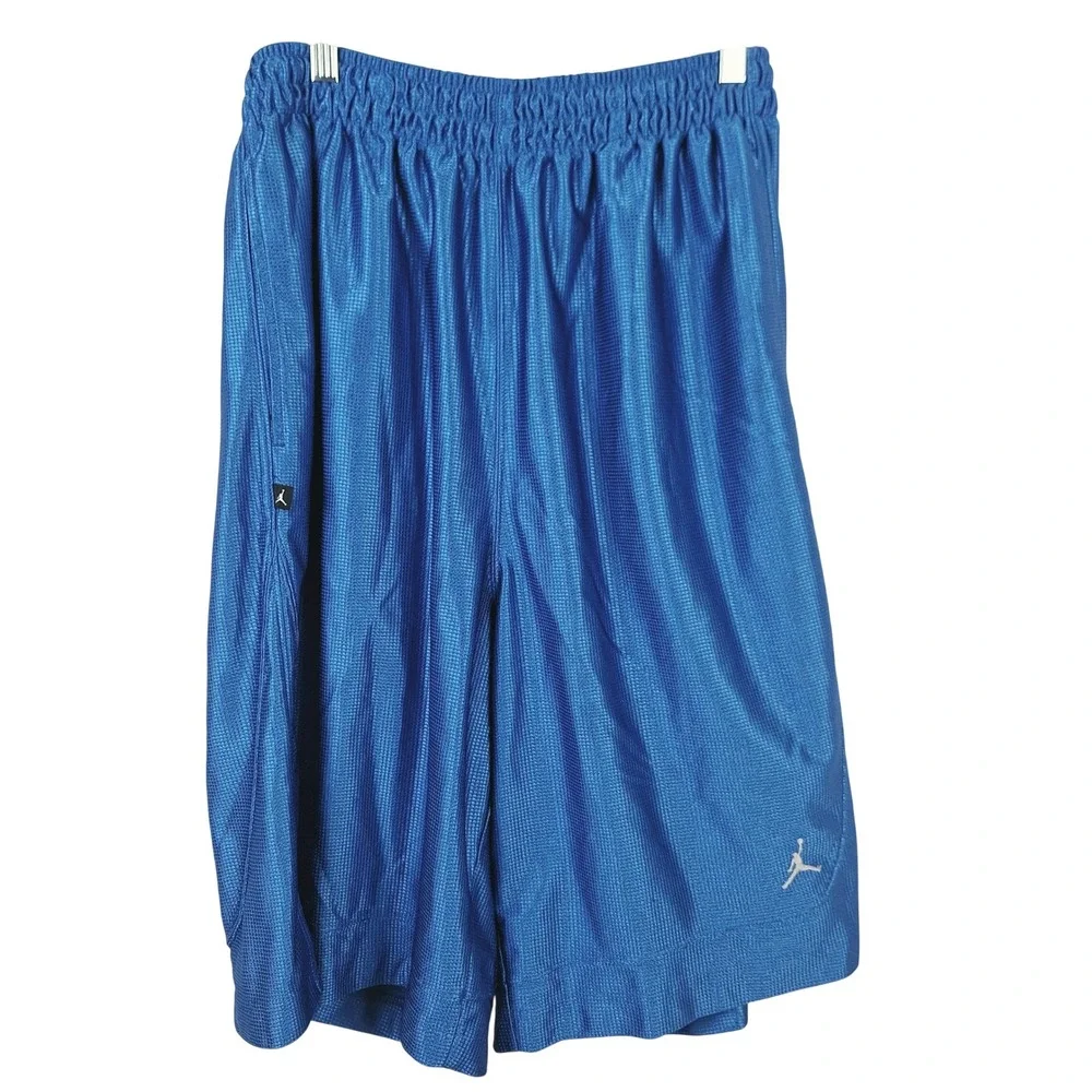 Jordan Brand Mens Royal Blue Mesh Basketball Shorts Jumpman Logo Size XL